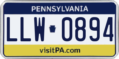 PA license plate LLW0894