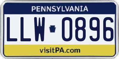 PA license plate LLW0896