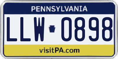 PA license plate LLW0898