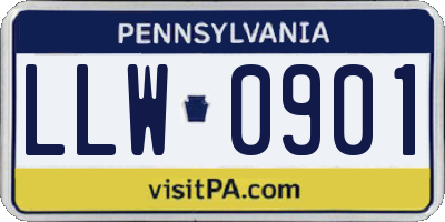 PA license plate LLW0901