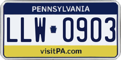 PA license plate LLW0903