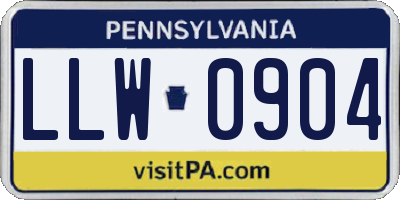 PA license plate LLW0904