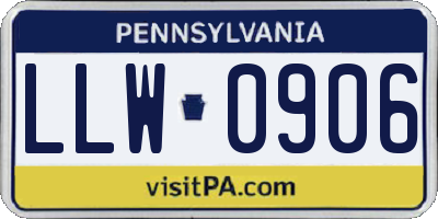 PA license plate LLW0906