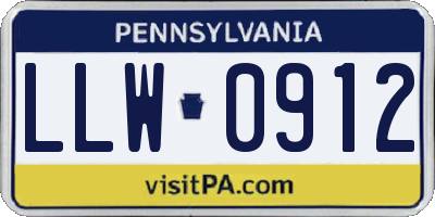 PA license plate LLW0912