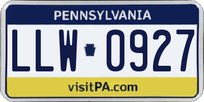 PA license plate LLW0927