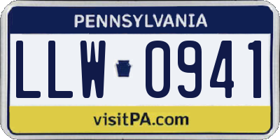 PA license plate LLW0941