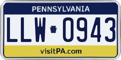 PA license plate LLW0943