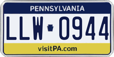 PA license plate LLW0944