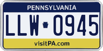 PA license plate LLW0945