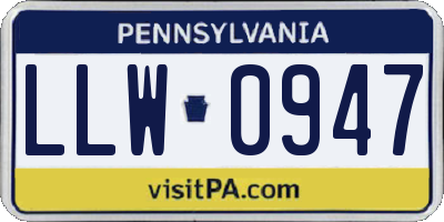 PA license plate LLW0947