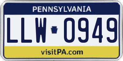 PA license plate LLW0949