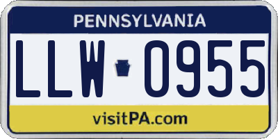 PA license plate LLW0955
