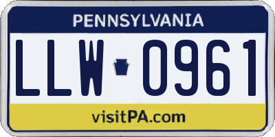 PA license plate LLW0961