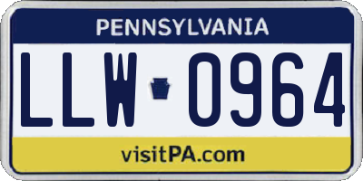 PA license plate LLW0964