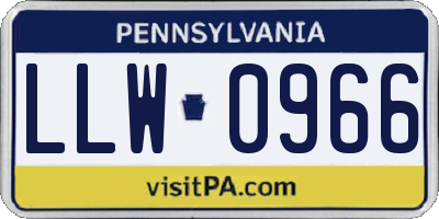 PA license plate LLW0966