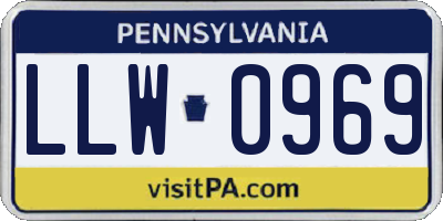 PA license plate LLW0969