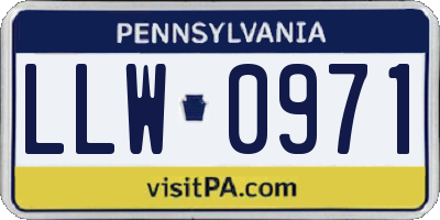 PA license plate LLW0971