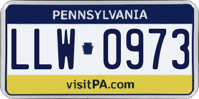 PA license plate LLW0973