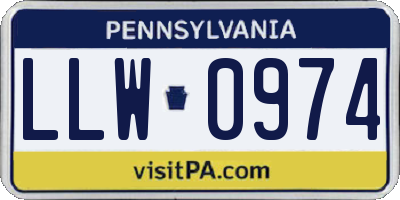 PA license plate LLW0974