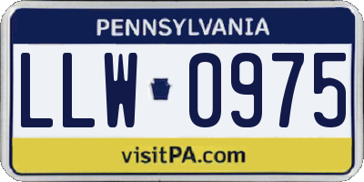 PA license plate LLW0975