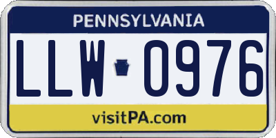 PA license plate LLW0976