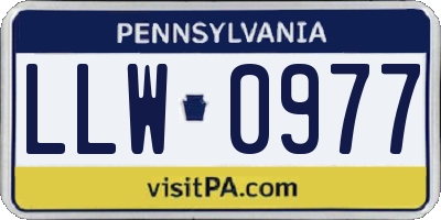 PA license plate LLW0977