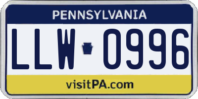 PA license plate LLW0996