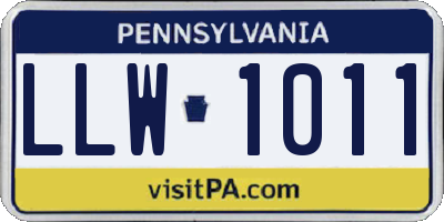 PA license plate LLW1011