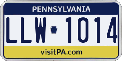 PA license plate LLW1014