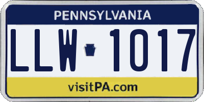 PA license plate LLW1017