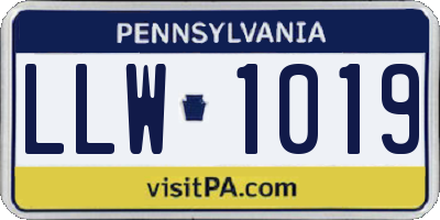 PA license plate LLW1019