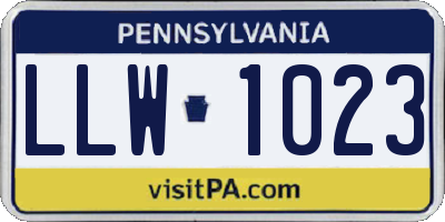 PA license plate LLW1023