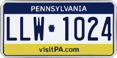 PA license plate LLW1024