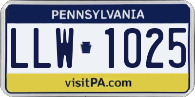 PA license plate LLW1025