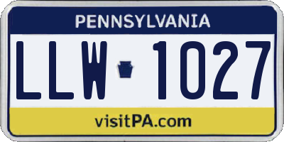 PA license plate LLW1027