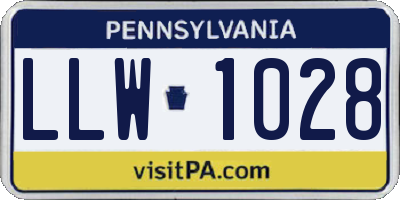 PA license plate LLW1028