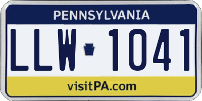 PA license plate LLW1041