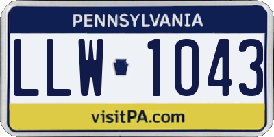 PA license plate LLW1043