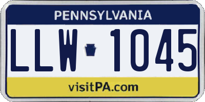 PA license plate LLW1045