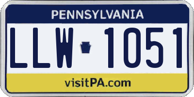 PA license plate LLW1051