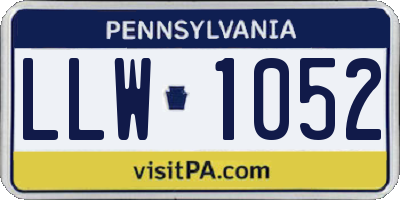 PA license plate LLW1052