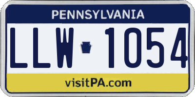 PA license plate LLW1054