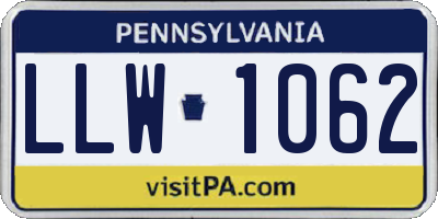 PA license plate LLW1062