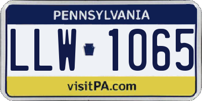 PA license plate LLW1065