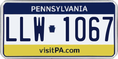 PA license plate LLW1067