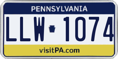 PA license plate LLW1074