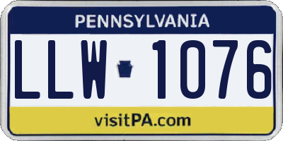 PA license plate LLW1076