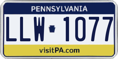 PA license plate LLW1077