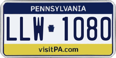 PA license plate LLW1080