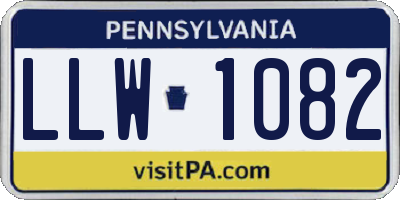 PA license plate LLW1082